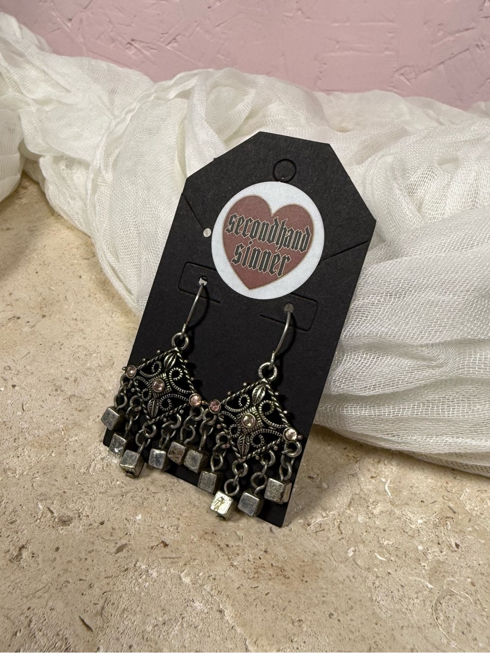 Vintage Silver Chandelier Statement Earrings